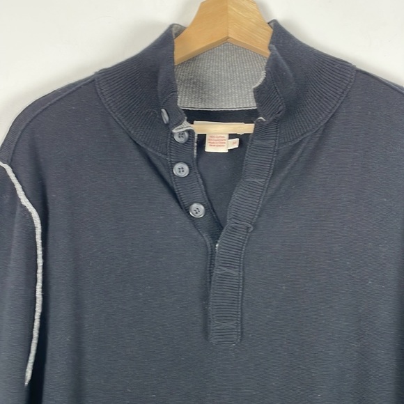 Carbon2Coblt Cashmere blend long sleeve button closure raw seam men's sweater M - Picture 3 of 7